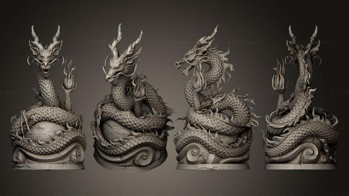 Статуэтки грифоны и драконы (Восточный дракон, STKG_0066) 3D модель для ЧПУ станка